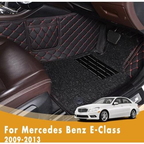 RHD Car Floor Mats For Mercedes Benz E-Class 2013 2012 2011 2010 2009 Double Layer Wire Loop Car Carpets Car Interior Decoration