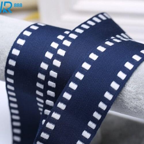 Kewgarden 40mm 4cm White Plaid Line Grosgrain Ribbon Handmade Tape DIY Bowknot Accessories Ribbed RibbonS 4 m/lot