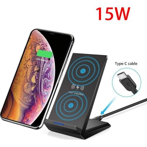 15W Qi Wireless Charger Stand For iPhone 11 XS XR X 8 Fast Charging Dock Station mobile phone Charger for Samsung for Huawei
