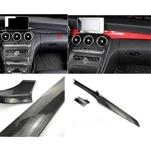 For Mercedes Benz C Class GLC W205 180 200 X253 260 2015 -18 LHD Car Center Console Dashboard Trim Strips Carbon Fiber Color