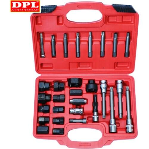 DPL 30pcs Alternator Freewheel Pulley Puller Alternators Tool Set Special Socket Set