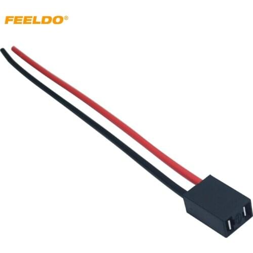 FEELDO 2PCS Car H7 LED HID Headlight Cable Connector Plug Lamp Bulb Socket Automotive Wire Halogen Adapter Holder #5960