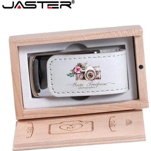 JASTER custom Company Logo usb 2.0 Flash pen drive 32GB 4GB 8GB 16GB Pendrive Leather Usb+Box (free custom logo)