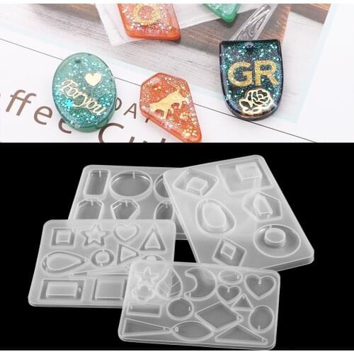 12Pcs Heart Pendant Silicone Casting Epoxy Molds Sets UV Epoxy Resin Molds Tools For DIY Jewelry Making Findings Supplies Kits