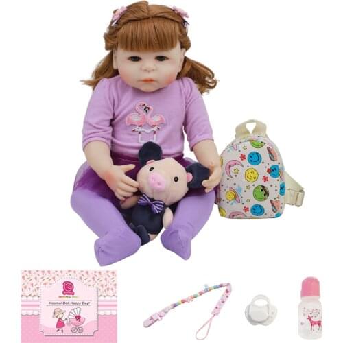 Lovely Reborn Baby Doll Silicone Full Body 18 Inch Realistic Princess 48 CM Newborn Doll For Kid Birthday Gift Child Shower Toy