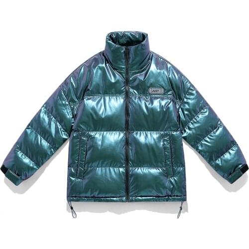 Men Parkas 2020 New Magic Color Fabric Pu Cotton Clothing Mens Loose Large Size Printing Short Bread Jacket