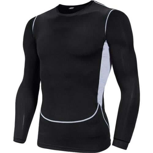 Mens Fitness Fast Drying Plus Size Breathable Sports Tight Long Sleeve Tops Gym Running Workout Large Big Dropship#0418