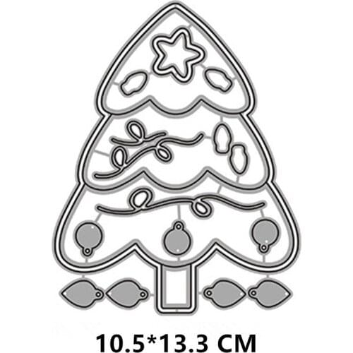 2021 New Christmas Tree Cutting Dies DIY Scrapbooking Embossing Paper Photo Frame Stamps Crafts Template Mould Stencils