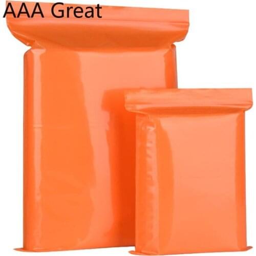 100/300Pcs Food Storage Plastic Bags Zip Lock Package Bag Self Seal Sundries Packaging Pouches Opaque Ziplock Packing Bag Orange