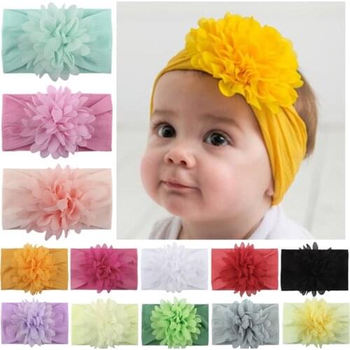 New Baby Girls Headbands Chiffon Hair Bands For Girls Bows Newborn Hairband Turban Christmas Gift Fashion Kids Hair Accessories