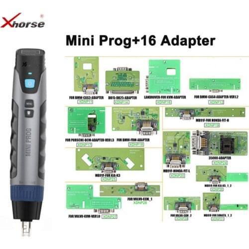 Xhorse VVDI MINI Prog Powerful Chip Programmer With 16pcs MINI PROG Solder Free Adapters Full Set XDNPP0CH