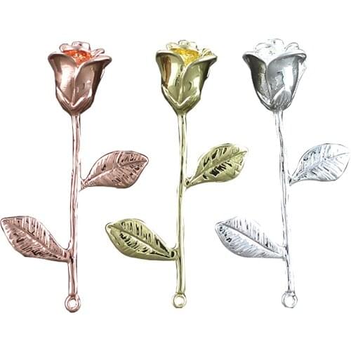 Delicate Rose Flower Pendant Necklace Charm Jewelry Necklace For Women Girls,Size 19*40mm ,Girl Flowers Rose Fashion Party Gift