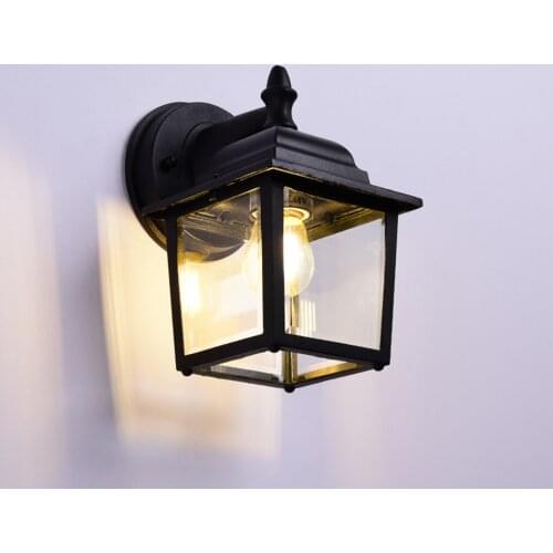 Retro E27 Wall Lamp Outdoor Waterproof Corridor Pathway Glass Lantern Light Sconce Courtyard Villa Garden Balcony Lighting