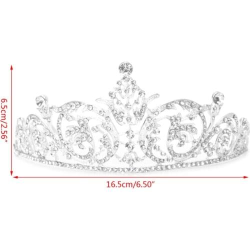 Bridal Austrian Rhinestone Tiara Wedding Crown Veil Headband Hair Accessories