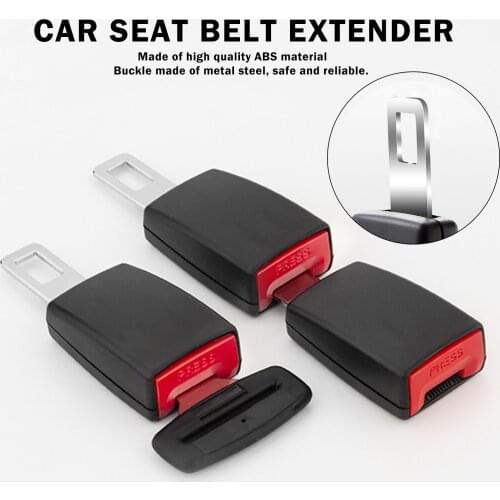 Universal Car Buckles - Safety Auto Extension Clip Connector, Automotive Seat Belt Extender Socket Plug Buckles 2-Pack Black