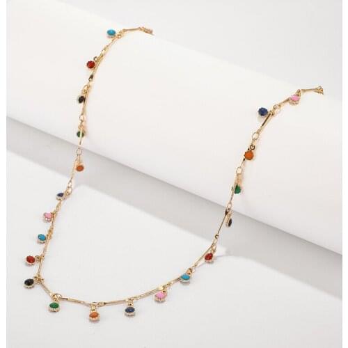 Vintage Colorful Sun Flower Pendant Neckalce for Women Party Jewelry Accessories