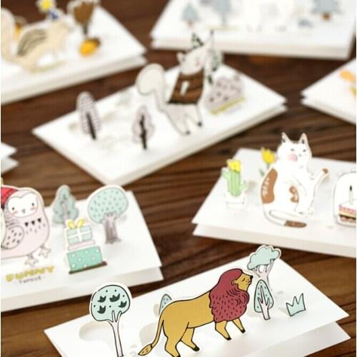 1PC/lot Cute Cartoon Series Greeting Cards Gift Birthday Card(tt-4053)