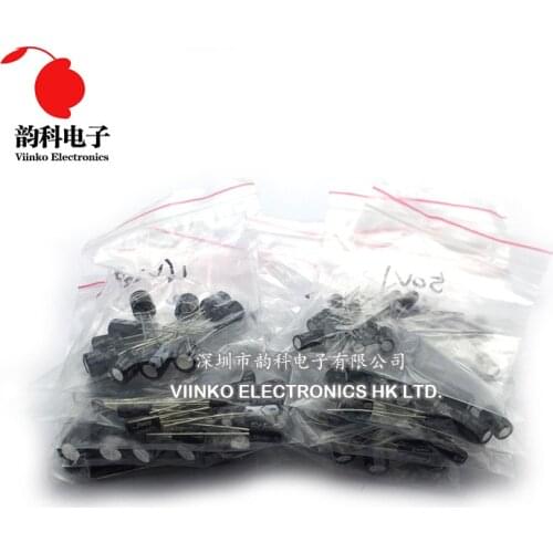 12values*10pcs=120pcs 0.22UF~470UF Aluminum electrolytic capacitors Assorted Kit