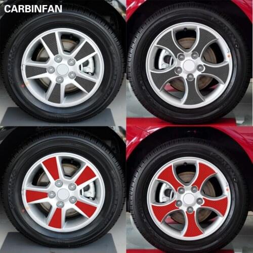 15 16 inch Car Styling External Decal Black Carbon Fiber Vinyl Wheel Hub Stickers 20pcs For KIA Forte 2008 2009 2010 2011 2012