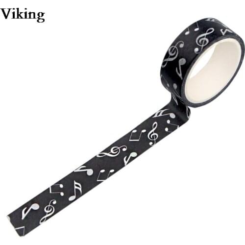 20pcs/set 15mmX5m Music Note Washi Tape Cool Masking Tape Adhesive Tapes Stickers Stationery Tape Decals School Supplies G0546