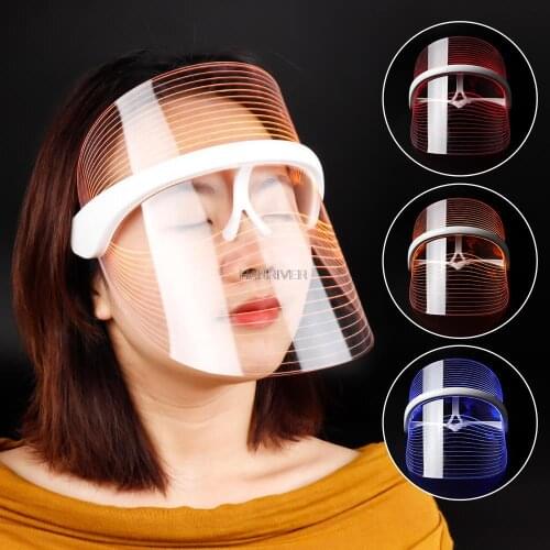 3 Colors LED Light Therapy Face Mask Photon Instrument Anti-aging Anti Acne Wrinkle Removal Skin Tighten Beatuy SPA Treatment