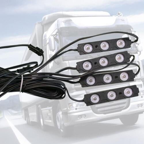 8Pcs LED Light Pod Kit Strip 24LED Interior Decoration White Strip Module Light for Cars Pickup Trucks Car Lights PVC