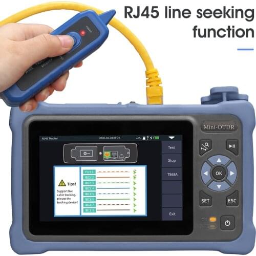 AUA800 12-in-1 100KM Mini OTDR 1310/1550nm 26/24dB Fiber Optic Reflectometer Touch Screen VFL OLS OPM Ethernet Cable Tester