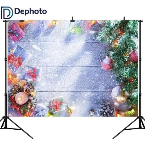 Dephoto Christmas Balls Branch Snowflake gift board Photography Backgrounds Customized Photographic Backdrop For Photo Studio