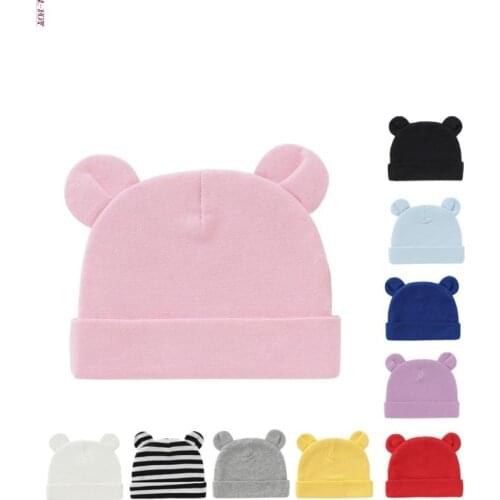 Baby Hat With Ears Cotton Autumn Winter Warm Newborn Infant Toddler Beanie Cap