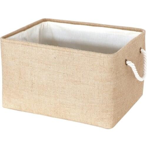 Jute Thickened EVA Storage Basket Double-layer Storages Box for Clothes and Toys Tabletop Snacks To Organize Baskets