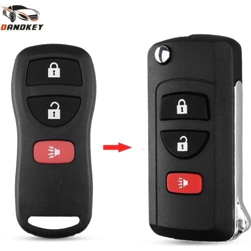 Dandkey Modified Flip Folding Remote Key Shell Case For NISSAN Livina X-Trail Gennis Tiida Sylphy Xterra Murano Key Fob Cover