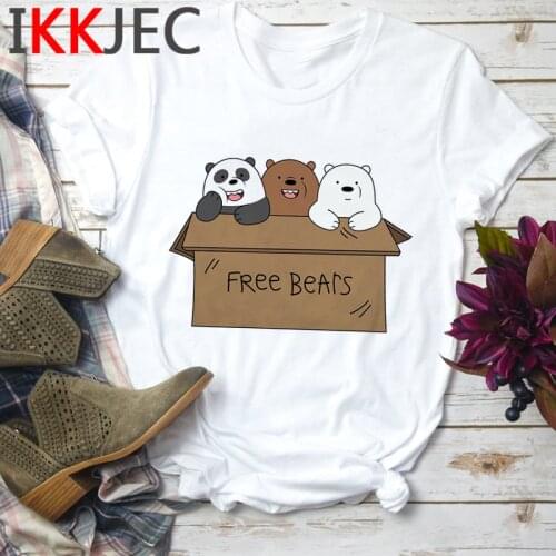 Cute Bear Anime Tshirt Women Kawaii Graphic Harajuku T-shirt Summer Cute Funny Cartoon Casual T Shirt Ladies Top Tees Female