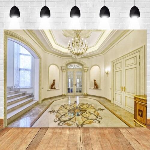 Living Room Room Interior Chandelier Stairs Baby Backdrop Vinyl Background Photography Photo Studio Photophone Photozone Props