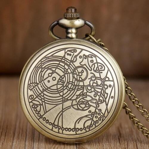 Movie Theme Necklace Pocket Watch Classic Silver Bronze Quartz Pendant Clock Men Women Kids reloj de bols