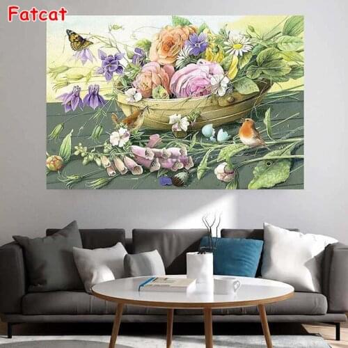 Newest diy diamond painting cross stitch square diamond embroidery Flowers and birds diamond mosaic embroiderey pattern PP1556