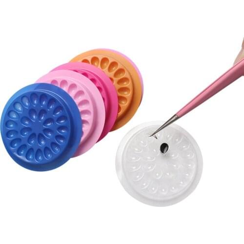 10/20/50/100pcs Wholesale Disposable Color PVC Glue Gasket Eyelash Flowering Extension Glue Plastic Gasket Grafting Eyelash Tool