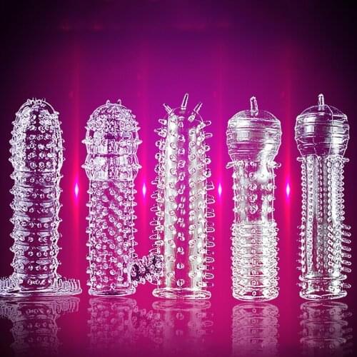 Crystal Condom on Penis Dick Extensions condom Penis Sleeve Male Enlargement for Men Delay Spray Massager Cock Ring Sex Toys