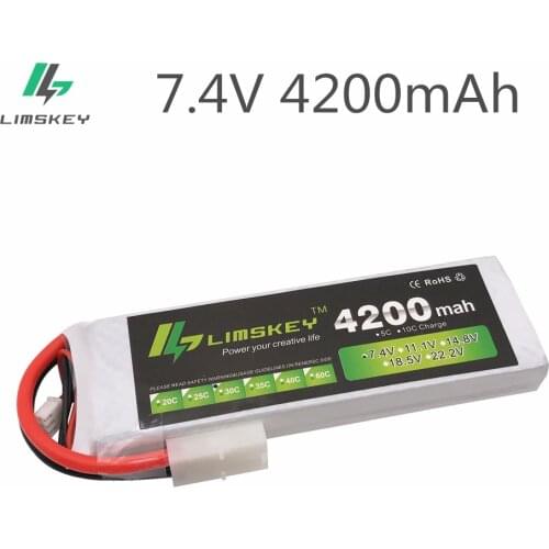 Limskey Racing 2S lipo battery 7.4v 4200mAh 30C For rc helicopter rc car rc boat quadcopter Li-Polymer battey