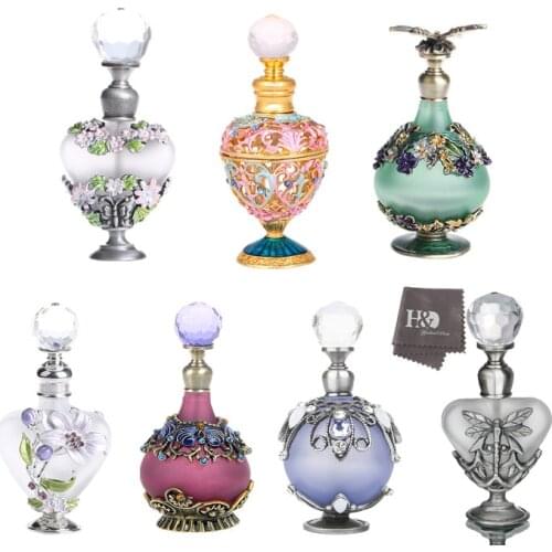 H&D Restoring Ancient Ways Hollow-out Rattan Flower Perfume Bottles Empty Refillable Container Home Wedding Decor Gifts For Girl