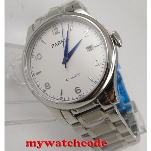 38mm Parnis white dial date Sapphire Glass miyota Automatic mens Watch P723