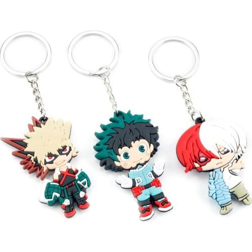 Boku No Hero Academia Soft Keychain Pendant My Hero Academia Key Chain Keyring Llavero Chaveiro Jewelry Accessories Men BoyGift