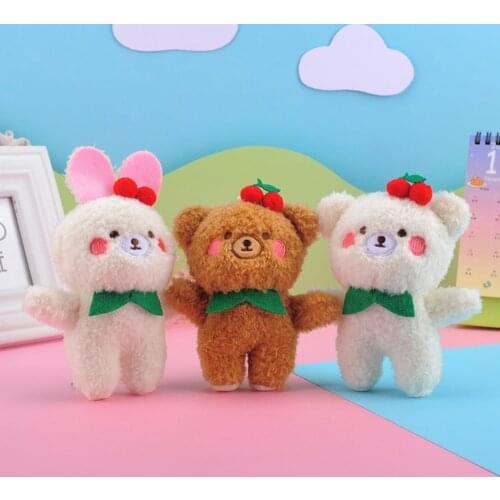 Soft And Cute Cherry Bear Bunny Plush Keychain Childrens Toy Doll Pendant Company Event Prize Student Gift