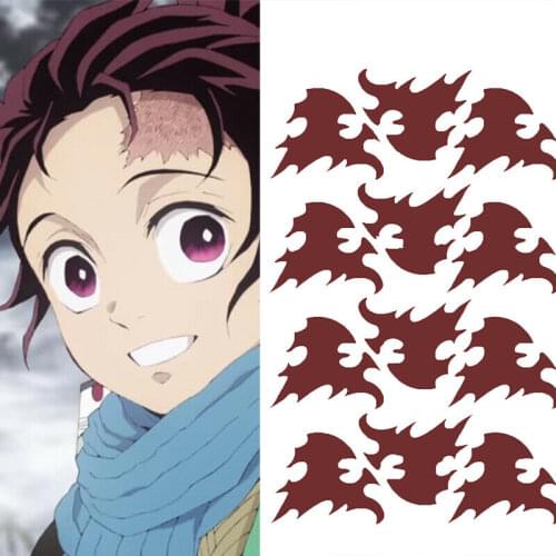 NEW Anime Demon Slayer Kimetsu no Yaiba Scar Tattoo Sticker Kamado Tanjirou Cosplay Props Gifts