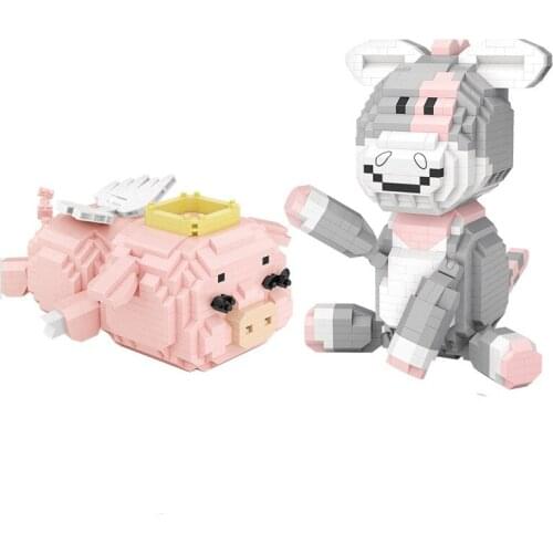 New LOZ Diamond Blocks Unicorn Anime Action Figure Cartoon animal Donkey pig Educational Bricks DIY Toys for Children 9255 9257