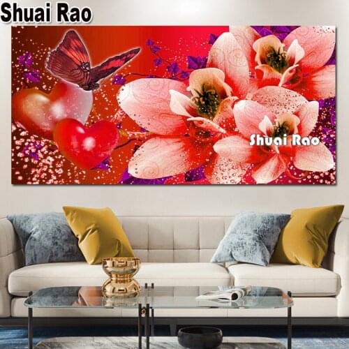 5D Full Square Diamond Painting Green Red Blue Lily, Flwoers Sticker Diamond diy Embroidery Home Decoration Mosaic Diamond Set