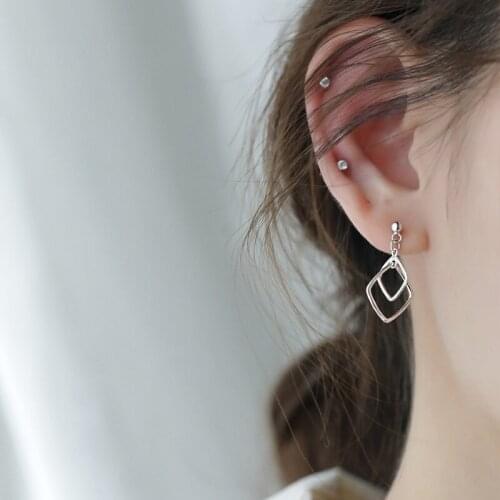 Drop Earrings Creative Square For Women Black Korean Fashion Style Geometric New Trend Hot Sale Elegant Female Jewelry BOYULIGE