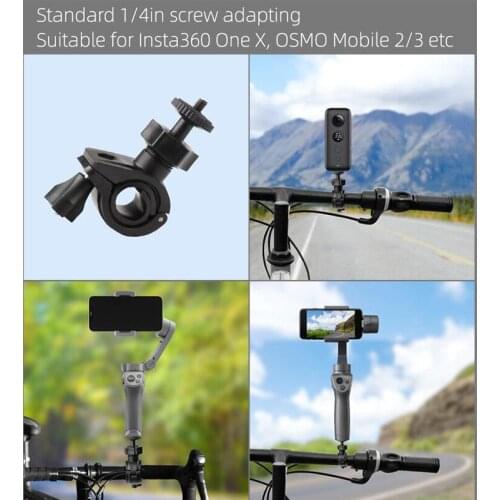 Bicycle Bike Clamp Mount Holder Clip for OSMO Mobile 3 2/Zhiyun Smooth Q 4 Insta360 One X Gopro Hero 5 4 Action Camera