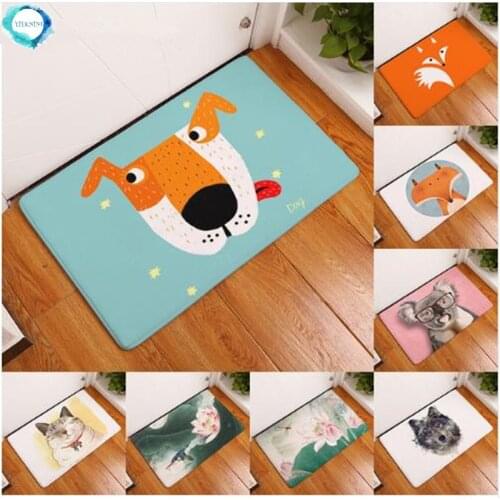Entrance Waterproof Door Mat Cartoon Fox Koala Kitchen Rugs Bedroom Carpets Decorative Stair Mats Home Decor Crafts 40x60cm