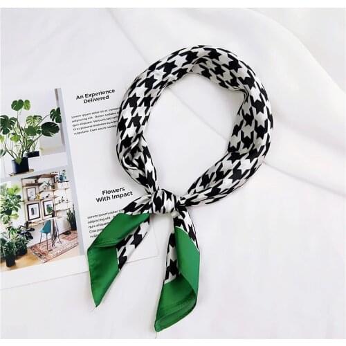 Yishine New 70x70cm Women Multifunction Polyester Silk Scarf Elegant Pattern Printed Satin Small Square Wraps Scarves Shawl