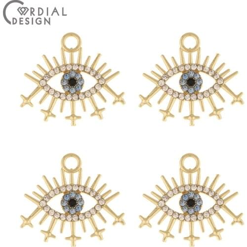 Cordial Design 50Pcs 20*23MM Jewelry Accessories/Eye Shape/Rhinestone Earrings Pendant/DIY Making/Jewelry Findings & Components